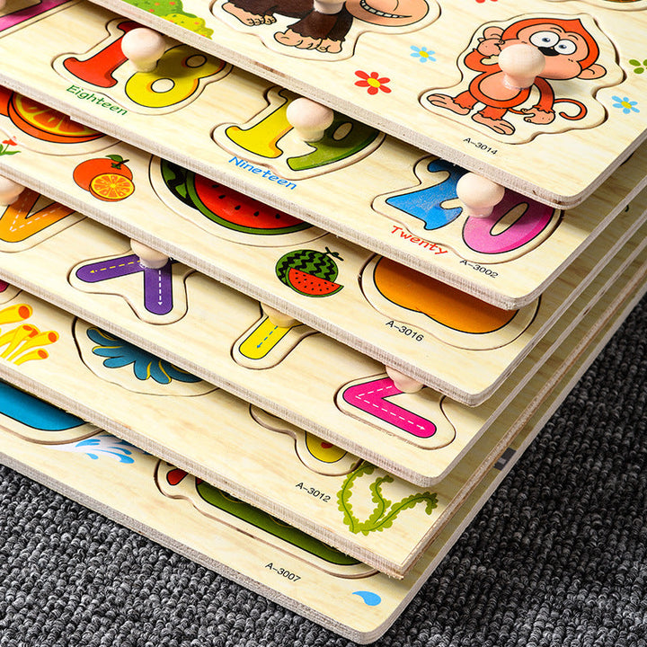 Montessori Early Learning Wooden Toys Shape Awareness Puzzle Boards
