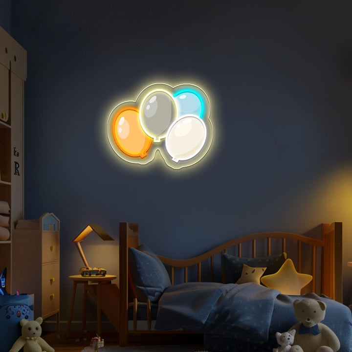 Blue Air Balloon Neon Sign