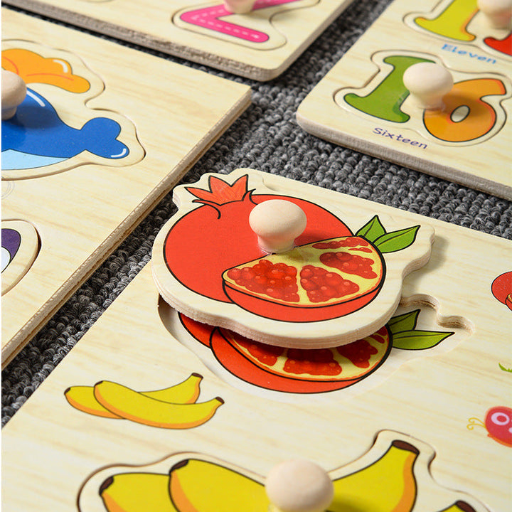 Montessori Early Learning Wooden Toys Shape Awareness Puzzle Boards