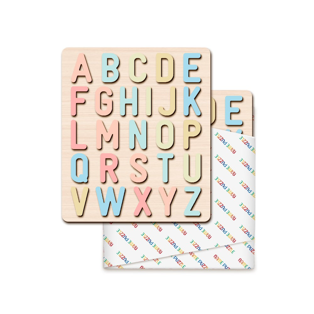 Wooden Rainbow Alphabet Educational Puzzle