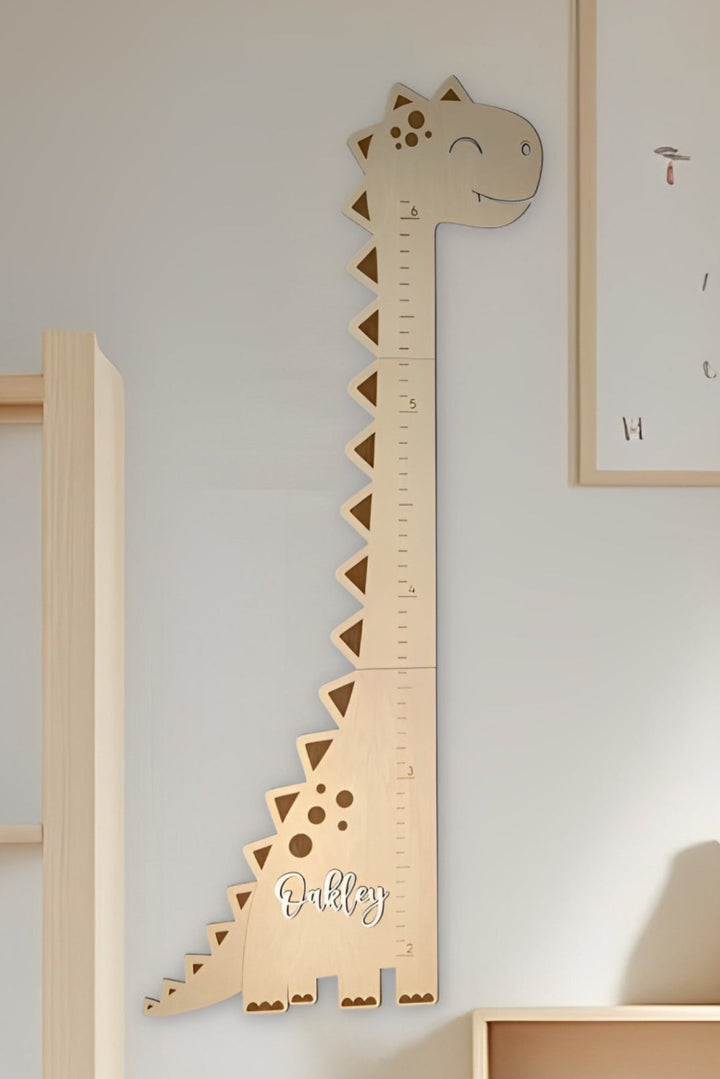 Personalised Wooden Dinosaur Growth Chart Ruler
