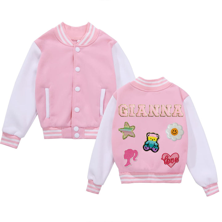 Personalised Kids Patch Baseball Jacket