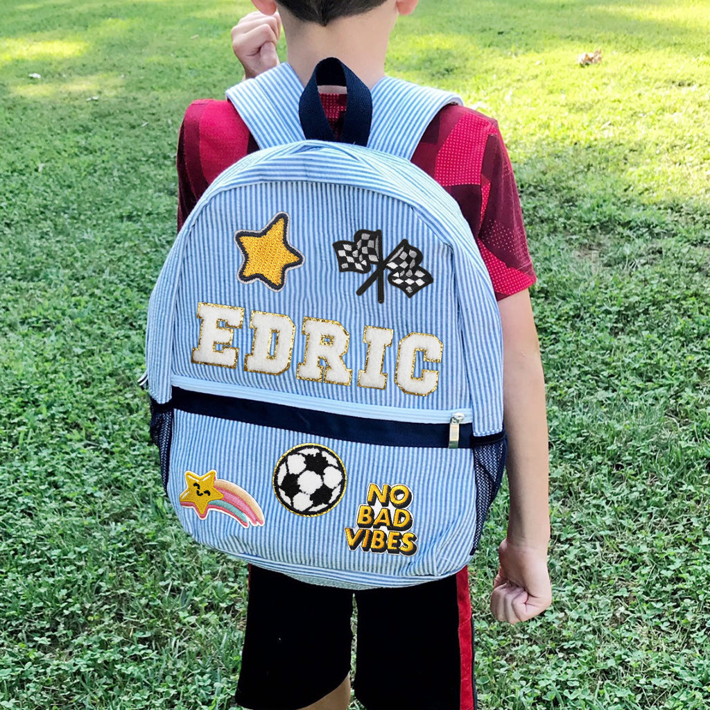 Personalised Kids Back to School Patch Backpack