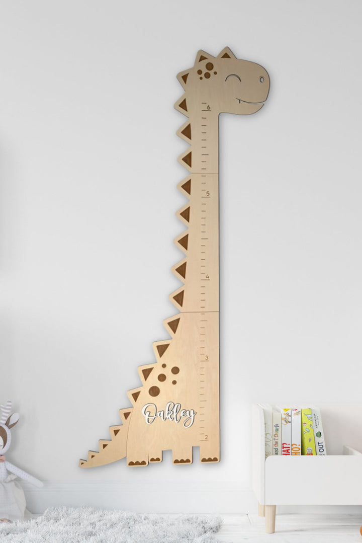 Personalised Wooden Dinosaur Growth Chart Ruler