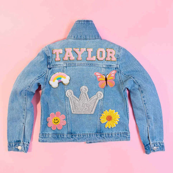 Personalisiertes Denim-Jacke mit Patches für Kinder