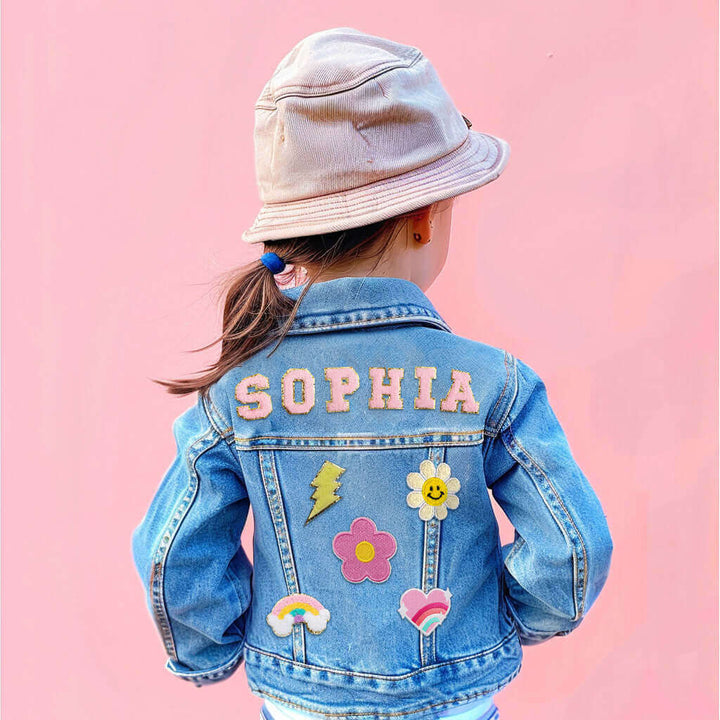 Personalisiertes Denim-Jacke mit Patches für Kinder