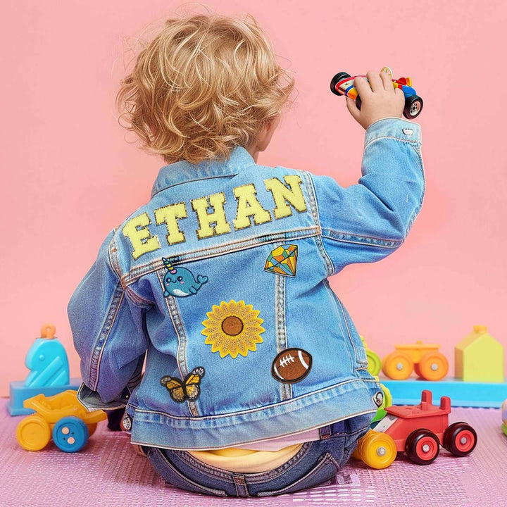 Personalisiertes Denim-Jacke mit Patches für Kinder