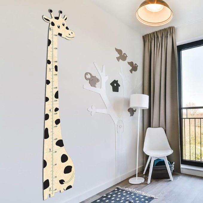 Wooden Baby Height Growth Chart Ruler For Kids in the Nursery