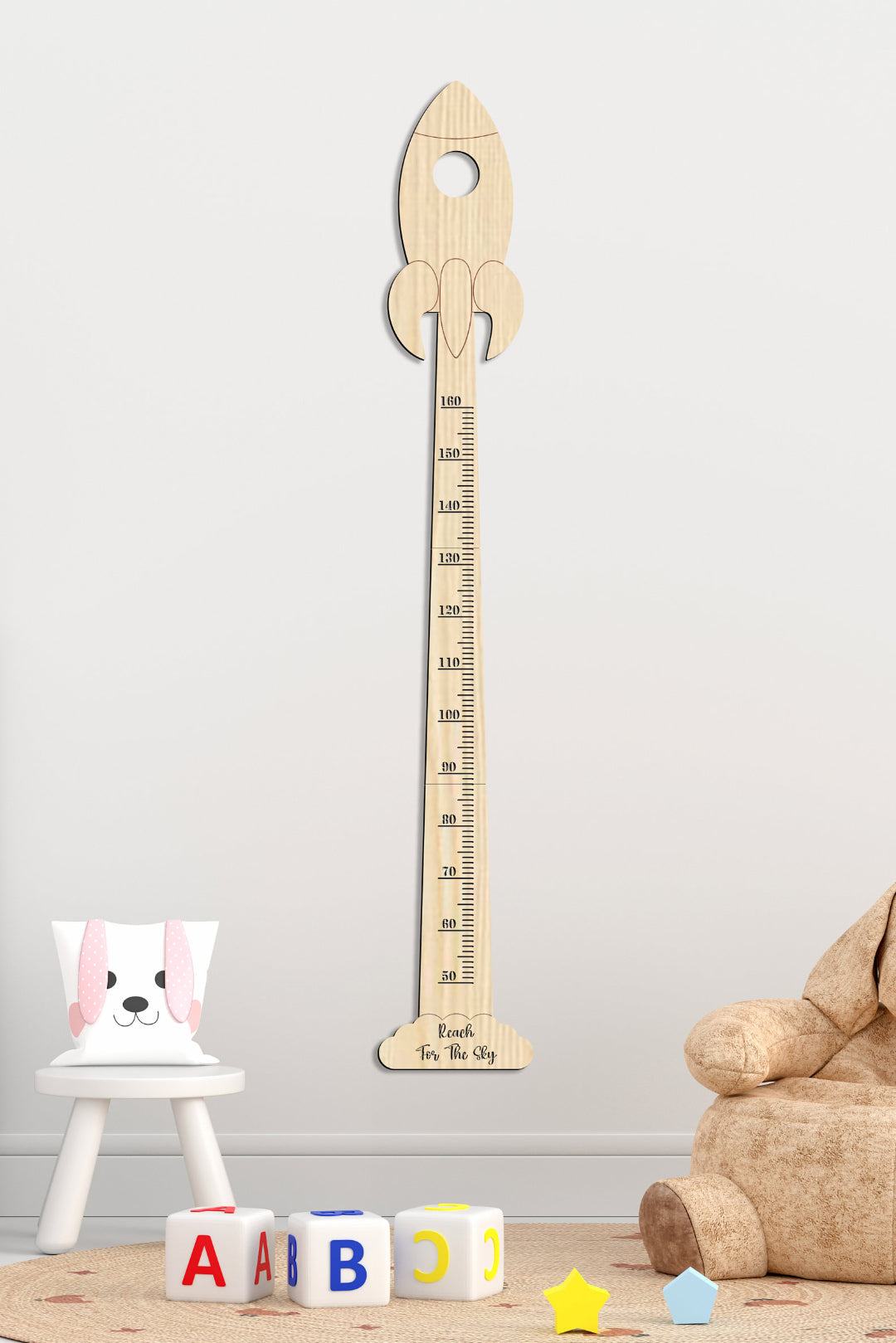 Wooden Baby Rocket Growth Chart Ruler (3)