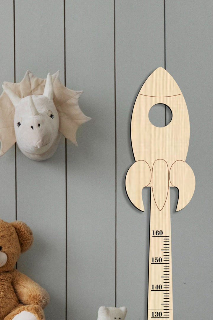 Wooden Baby Rocket Growth Chart Ruler - Detail 1