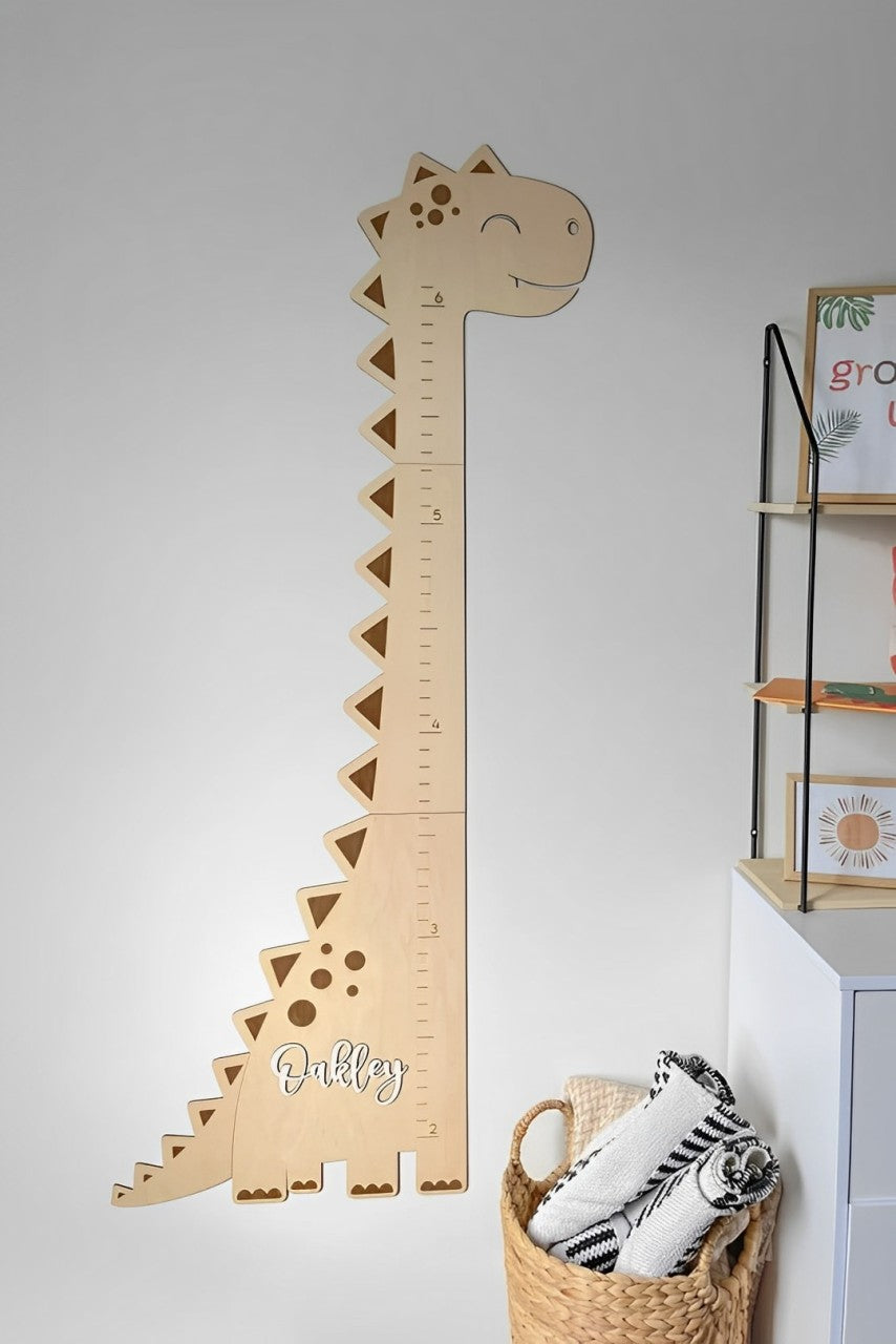 Personalised Wooden Dinosaur Growth Chart Ruler