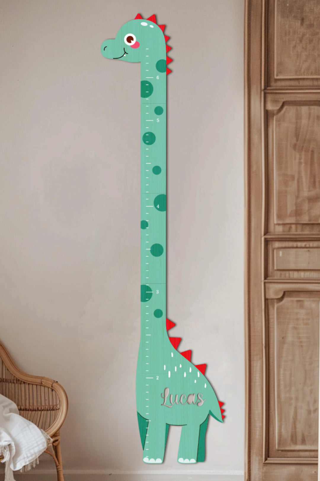 Personalized Wooden Dinosaur Growth Chart Ruler