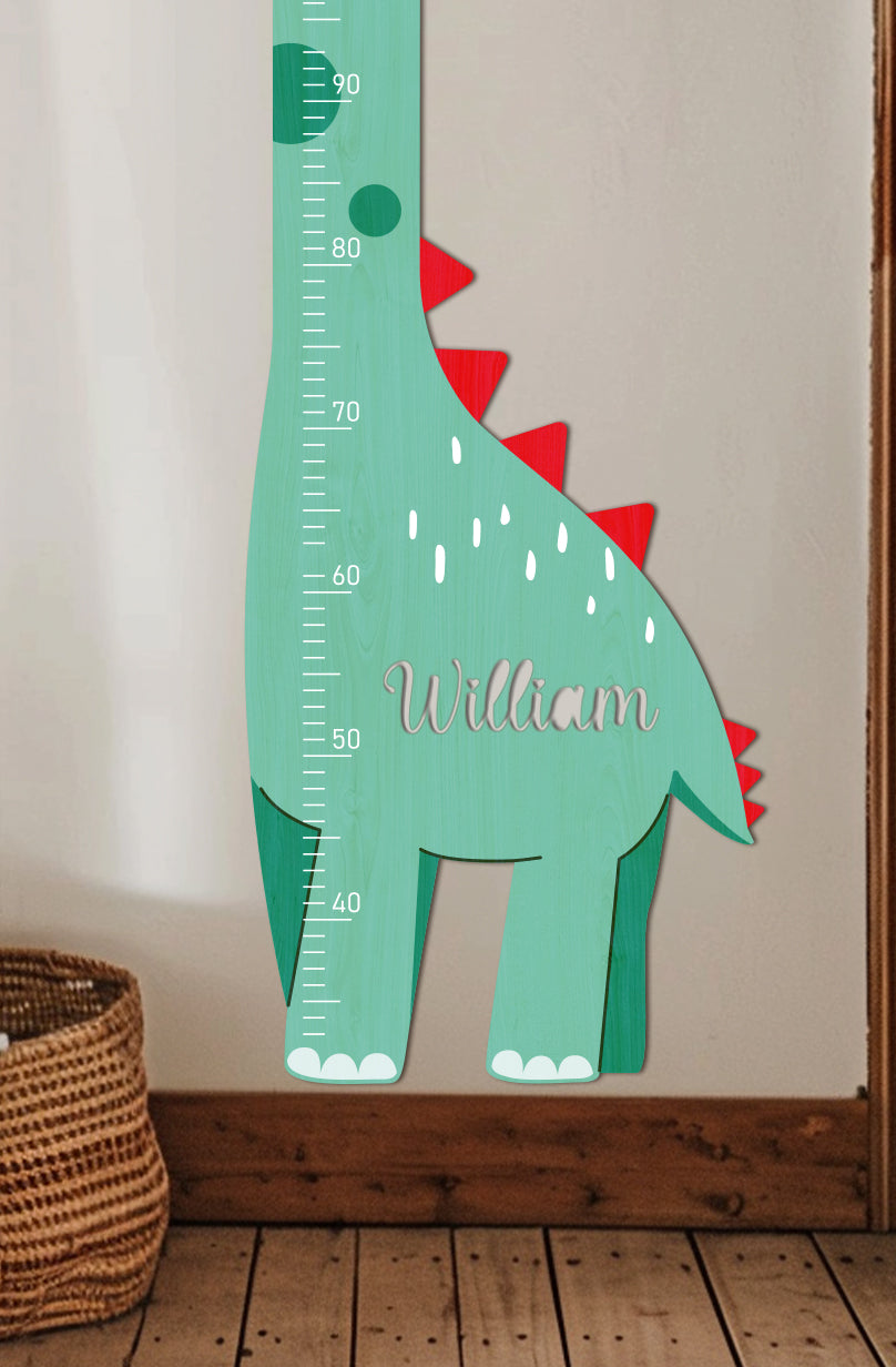 Personalized Wooden Dinosaur Growth Chart Ruler
