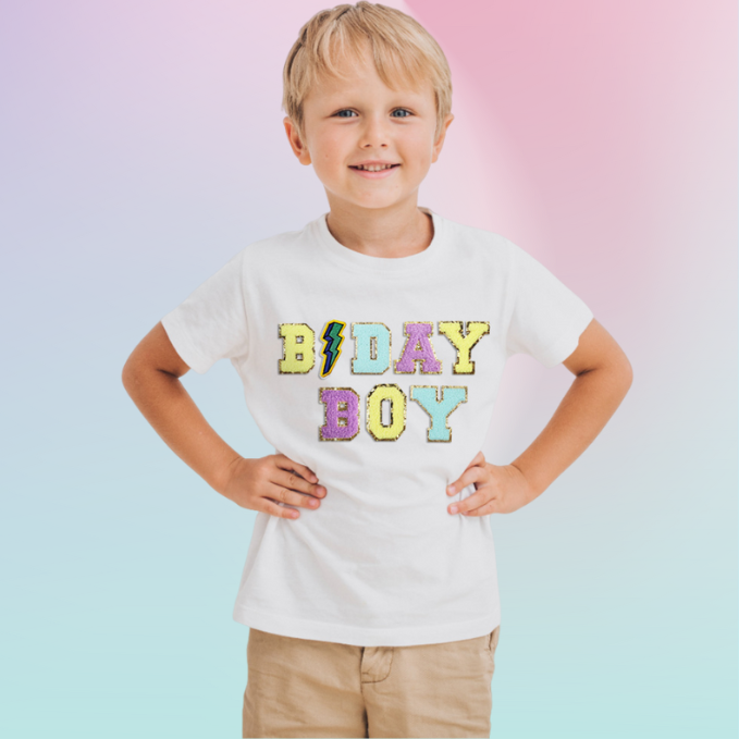 Personalised Birthday Patch T-shirt for Kids