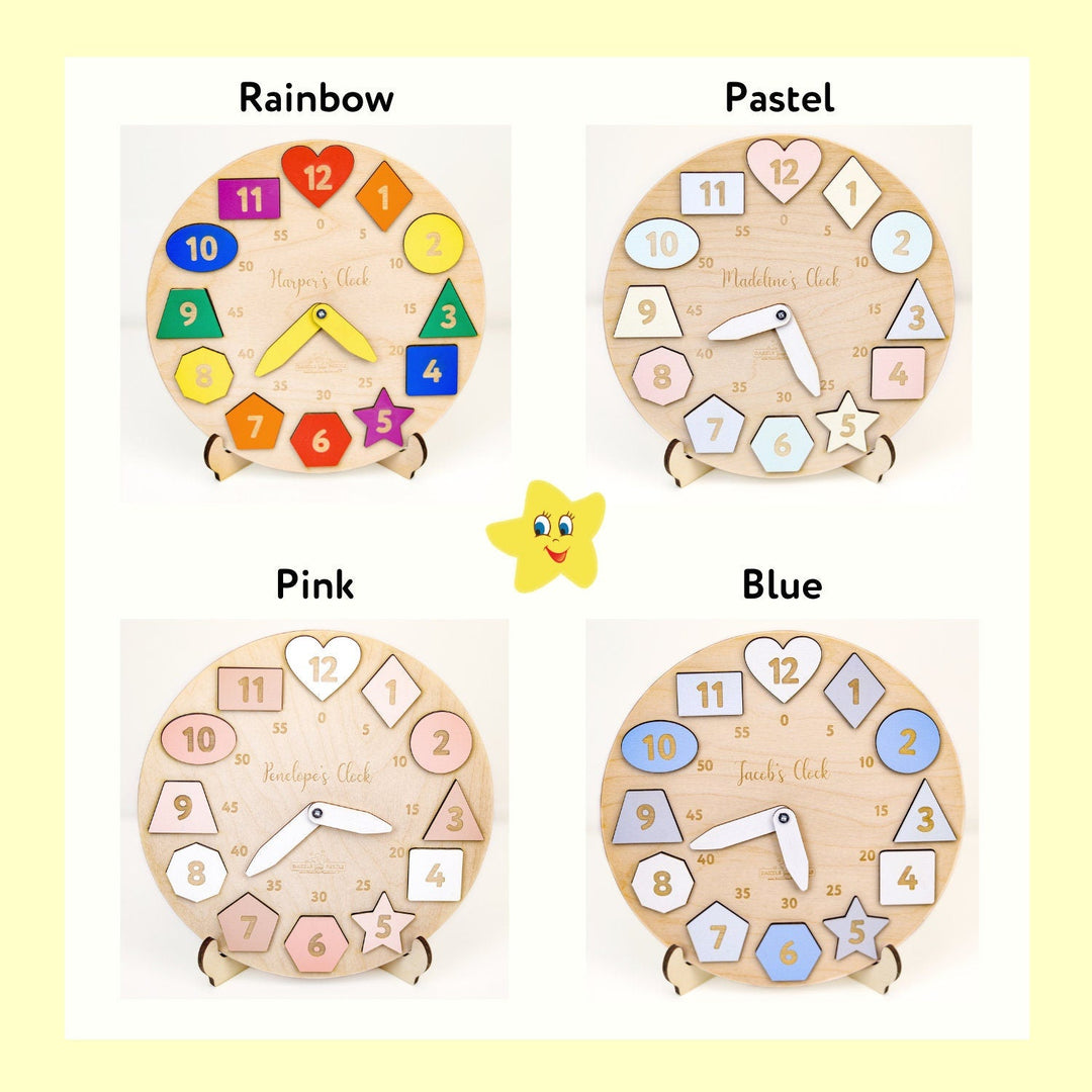 Personalized Wooden Name Clock For Kids