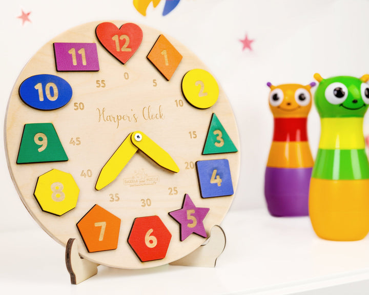 Personalized Wooden Name Clock For Kids
